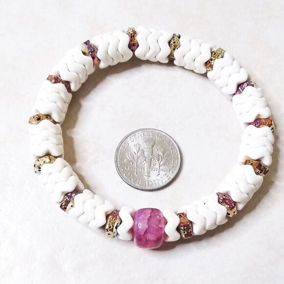 Petite Pink Spring Bracelet • Sexy + Simple Stretch Bangle • Everyday Wear - Picture 5 of 7